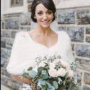 Vintage Genuine Fur Winter White Wedding Bolero